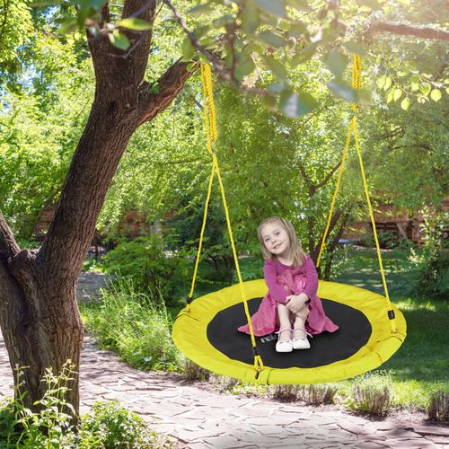 Relaxdays Balançoire Nid D'oiseau Rond 90 Cm À Suspendre Enfant Adulte Jardin Extérieur