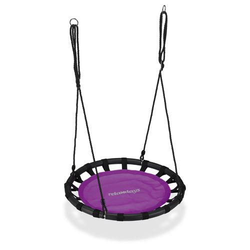 Relaxdays Balançoire Nid D'oiseau Rond 80 Cm À Suspendre Enfant Adulte Jardin 100 Kg