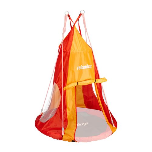 Relaxdays Tente Pour Balançoire En Nid Accessoire Jardin Siège Rond Revêtement Rouge