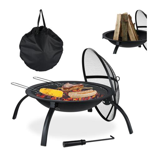 Relaxdays Brasero Foyer Feu De Terrasse De Jardin Accessoire Barbecue