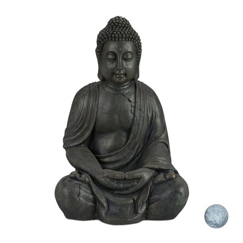 Relaxdays Statue De Buddha Figurine Bouddha Décoration Jardin Sculpture Céramique 70cm