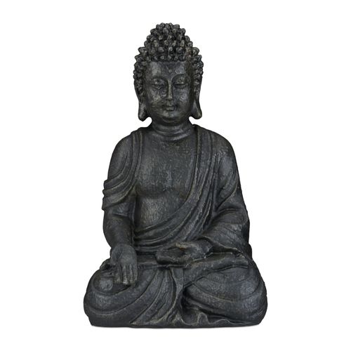 Relaxdays Statue De Buddha Figurine De Bouddha Décoration Jardin Sculpture Zen