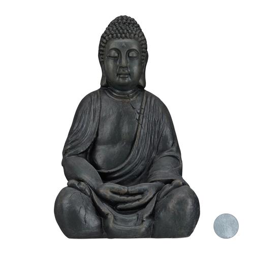 Relaxdays Statue De Buddha Figurine De Bouddha Décoration Jardin Sculpture Céramique Zen