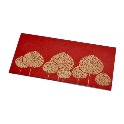 Papertree Arania Lot De 5 Enveloppes Cadeau 19x10cm - Rouge/Or