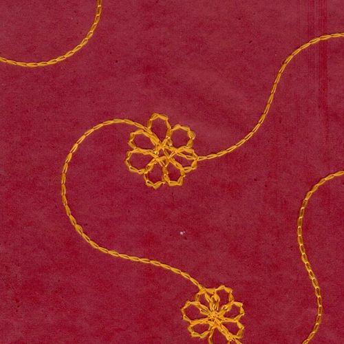 Papertree Ds 50 X 70 - 100g Provence Rouge Foncé Brodé - Lot De 10 Feuilles