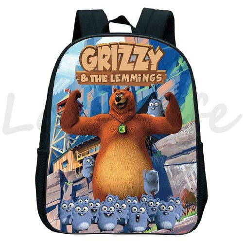 Sac à Dos Imperméable Pour Enfants Sacs De Maternelle Cartable Pour Enfants Sacs à Dos Anime De Dessin Animé Sac D'école Pour Garçons Et Filles Grizzy Et Les Lemmings