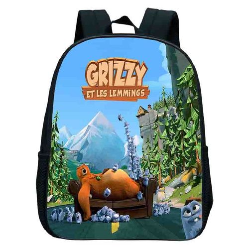 Sac à Dos Imperméable Pour Enfants Sacs De Maternelle Cartable Pour Enfants Sacs à Dos Anime De Dessin Animé Sac D'école Pour Garçons Et Filles Grizzy Et Les Lemmings