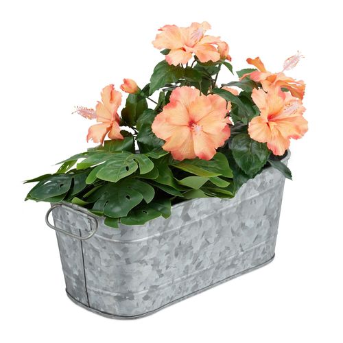 Relaxdays Bac Pour Fleurs, En Métal, Caisses De Balcon Vintage, Pour Plantes, Longueur