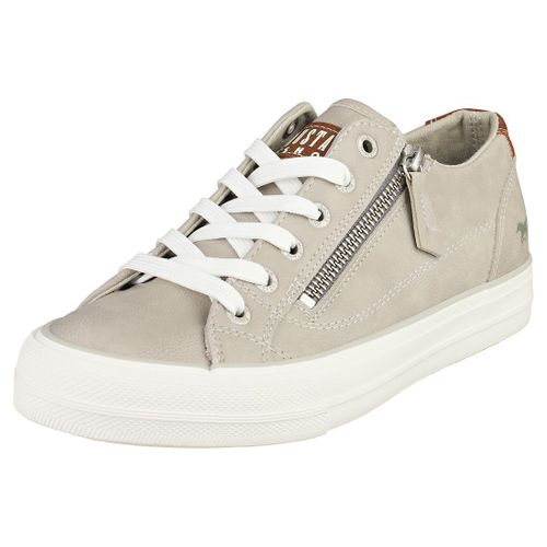 Mustang Low Top Side Zip Baskets Décontracté Gris Clair