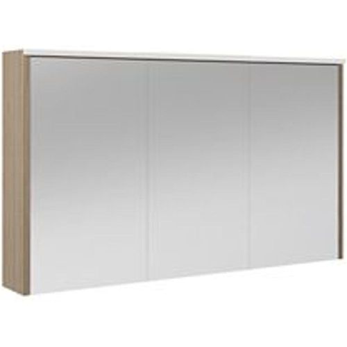 Armoire De Salle De Bains ?Clairante Avec Miroir Havana Effet Bois 120 Cm