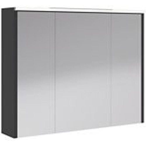 Armoire De Salle De Bains ?Clairante Avec Miroir Archi Noir Mat 90 Cm