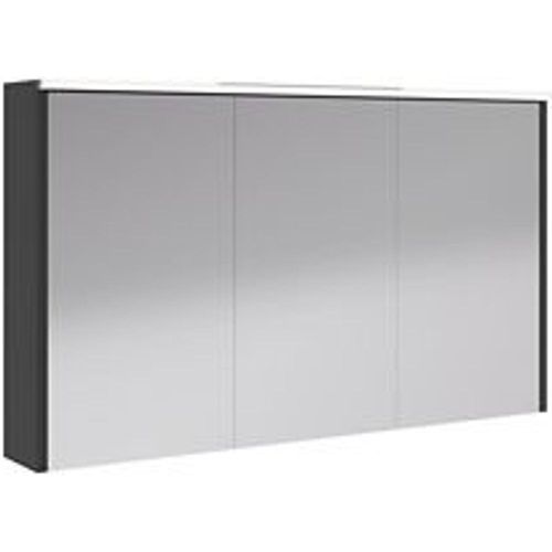 Armoire De Salle De Bains ?Clairante Avec Miroir Archi Noir Mat 120 Cm