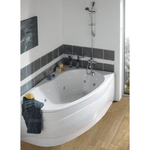 Baignoire baln?o asym?trique angle gauche 160 x 100 cm Allibert Dolcea Elba Duo + tablier