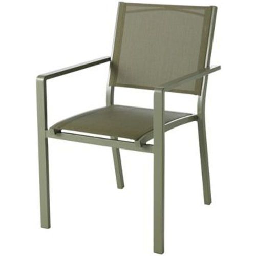 Fauteuil De Jardin En M?Tal Et Toile Goodhome Batz Kaki