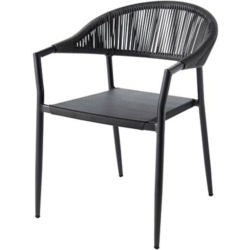 Fauteuil De Jardin En M?Tal Et Corde Goodhome Coline Noir