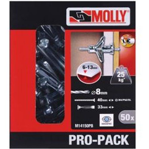 50 chevilles m?tal pour mat?riaux creux Molly M4x33mm