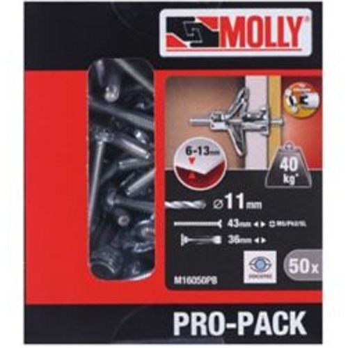 50 chevilles m?tal pour mat?riaux creux Molly M5x36mm