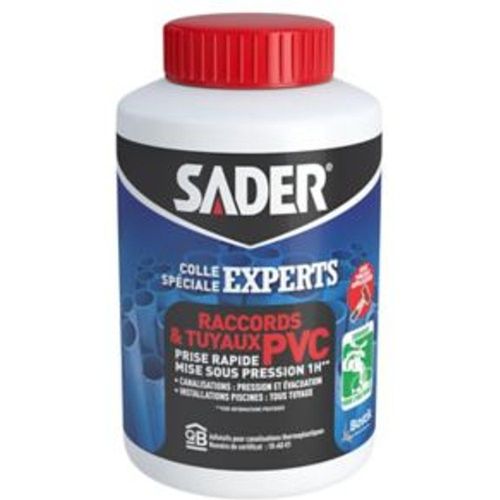 Colle Sader pour Raccords et Tuyaux en PVC 1L avec pinceau applicateur