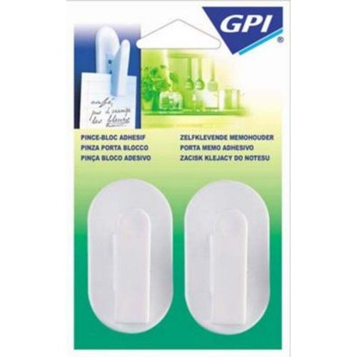 Crochet pince-Multiprise GPI adh?sif blanc