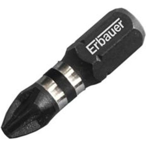 Embout de vissage torsion impact PZ2 25?mm Erbauer - 3 pi?ces