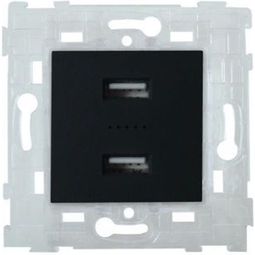 M?canisme double prise USB Colours Kalya gris soft