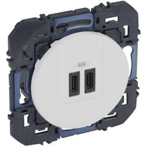 Prise double USB Legrand Dooxie blanc carr?e
