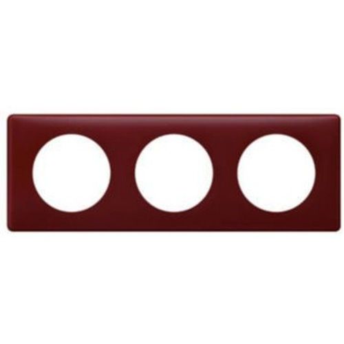 Plaque de finition Legrand C?liane bordeaux 3 postes