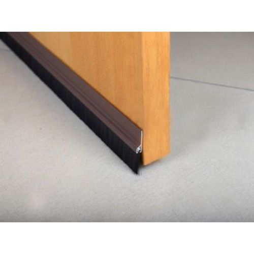 Bas de porte pvc brosse marron ?p.25 mm L.100 cm