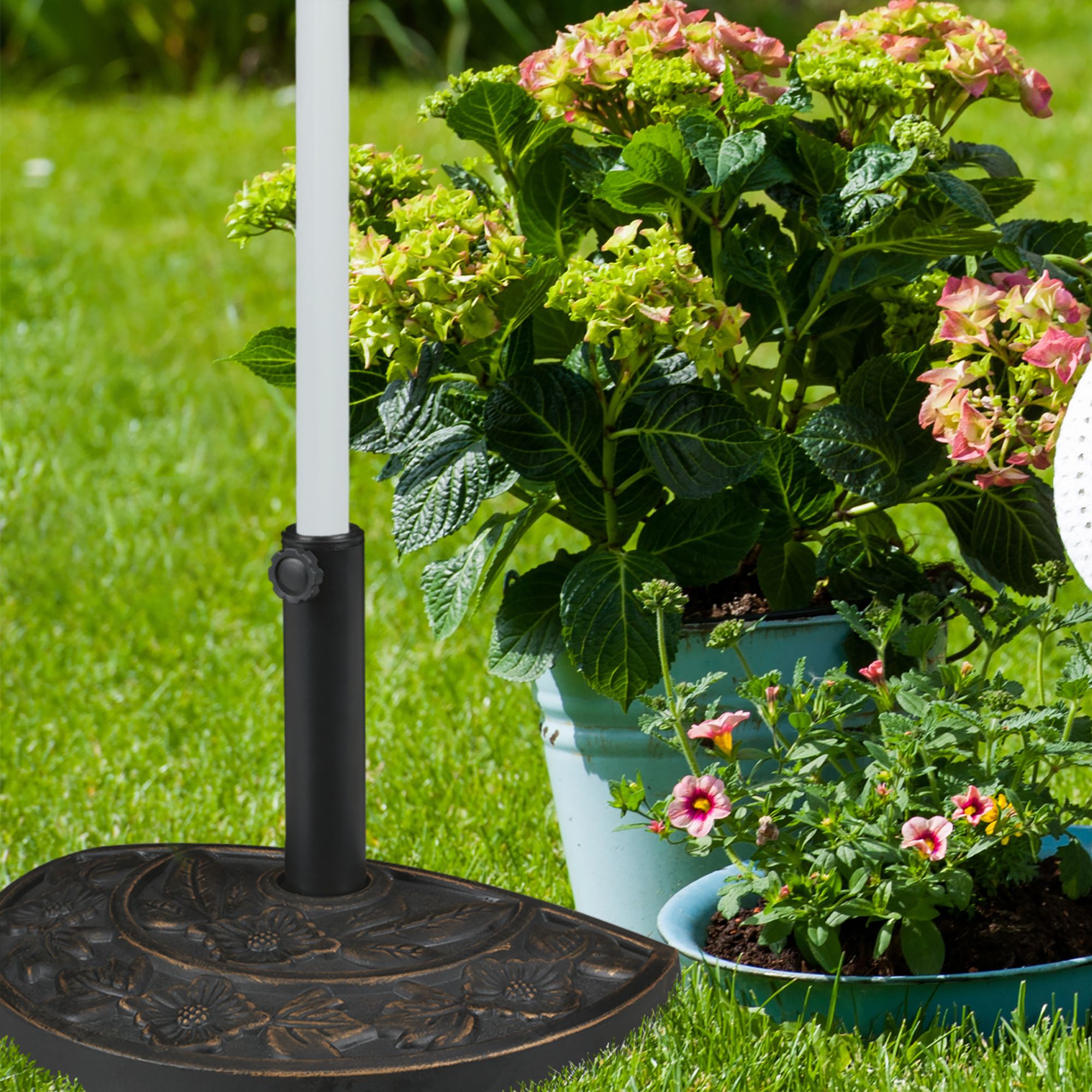 Relaxdays Pied De Parasol Porte Parasol Support Parasol Socle Demi-...