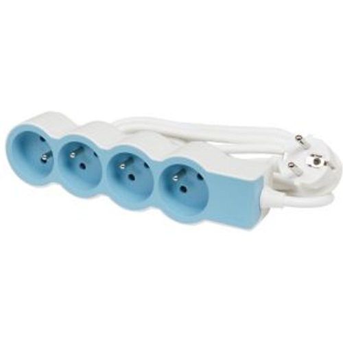 Multiprise 4 prises 2 p?les+terre Legrand blanc et Bleu 1 5 m