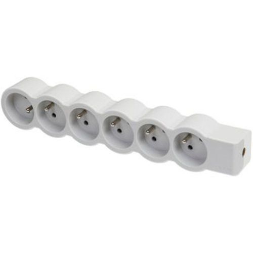 Multiprise 6 prises 2 p?les+terre Legrand blanc et gris