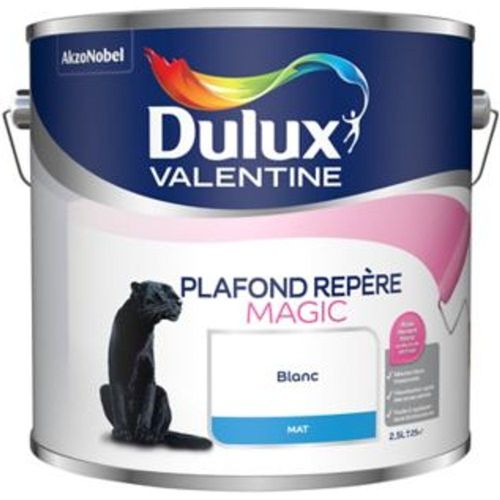 Peinture monocouche plafonds Dulux Valentine Magic blanc mat 2 5L
