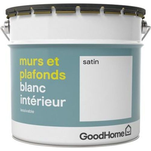 Peinture murs et plafonds GoodHome blanc satin 10L