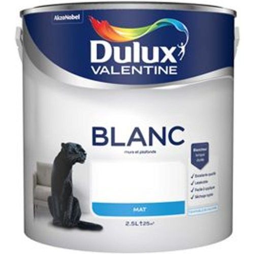 Peinture Dulux Valentine murs et plafonds blanc mat 2 5L