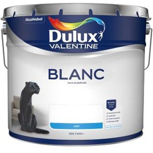 Peinture Dulux Valentine murs et plafonds blanc mat 10L