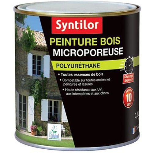 Peinture bois microporeuse int?rieur ext?rieur gris clair Syntilor 0 5L