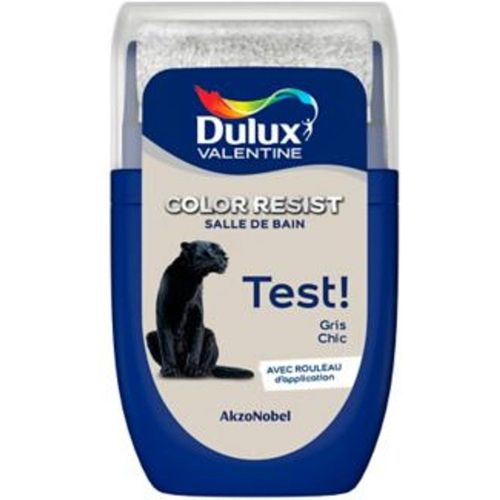 Testeur peinture salle de bains Dulux Valentine gris chic satin 30ml