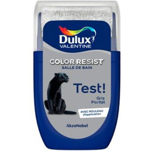 Testeur peinture salle de bains Dulux Valentine gris parfait satin 30ml
