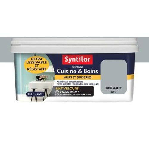 Peinture cuisine et bain Syntilor 2L Gris galet mat