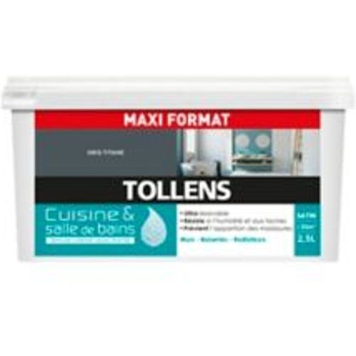 Peinture cuisine et salle de bains Tollens gris titane satin 2L5