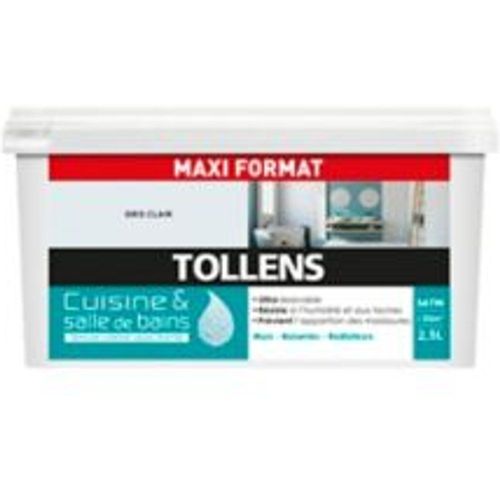 Peinture cuisine et salle de bains Tollens gris clair satin 2L5