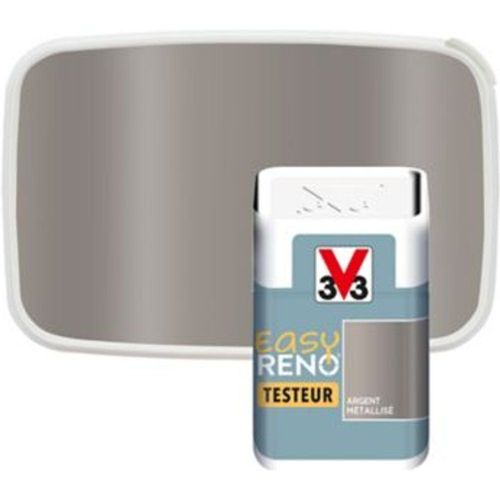 Testeur peinture de r?novation multi-supports V33 Easy Reno argent m?tallis? 50ml