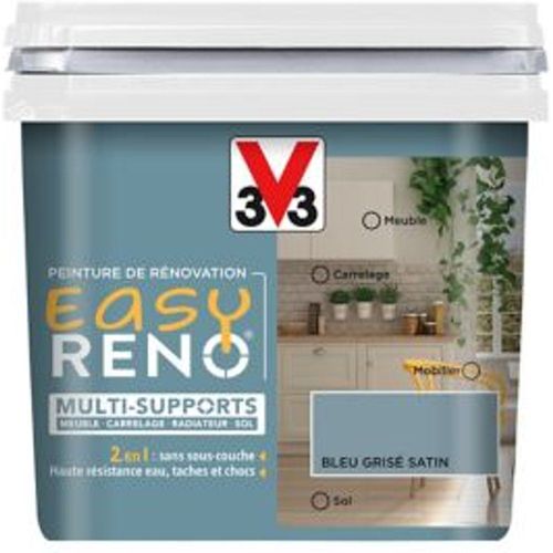 Peinture de r?novation multi-supports V33 Easy Reno bleu gris satin 0 75L