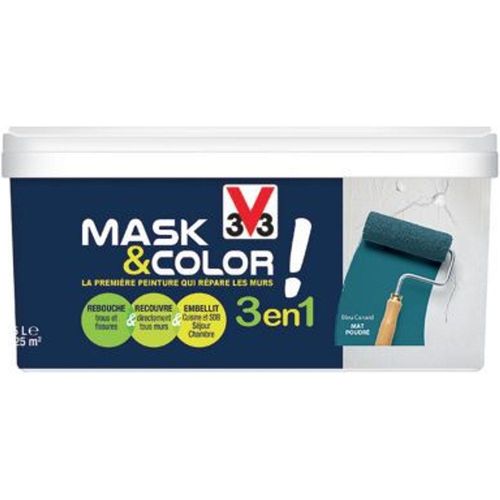 Peinture de r?novation multi-supports V33 Mask & color bleu canard mat 2 5L