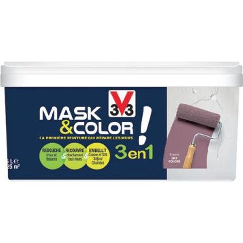 Peinture de r?novation multi-supports V33 Mask & color bruy?re mat 2 5L