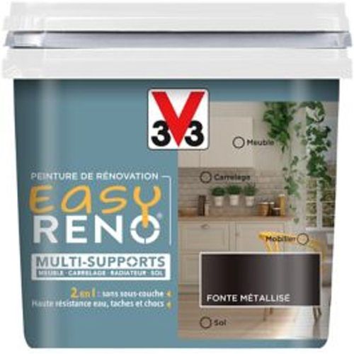 Peinture de r?novation multi-supports V33 Easy Reno fonte m?tallis? 0 75L