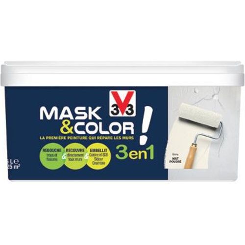 Peinture de r?novation multi-supports V33 Mask & color ?cru mat 2 5L