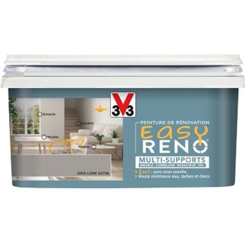 Peinture de r?novation multi-supports V33 Easy Reno gris lune satin 2L