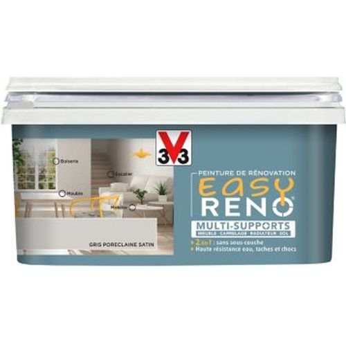 Peinture de r?novation multi-supports V33 Easy Reno gris porcelaine satin 2L