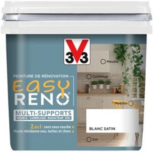 Peinture de r?novation multi-supports V33 Easy Reno blanc satin 0 75L